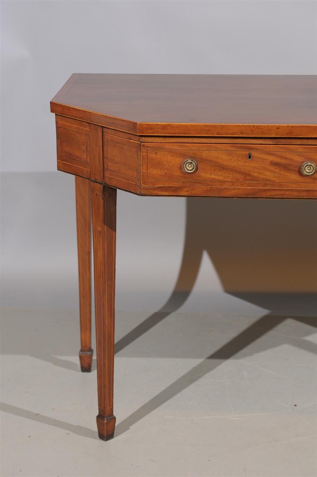 19th Century English Mahogany Server with Two Drawers 4