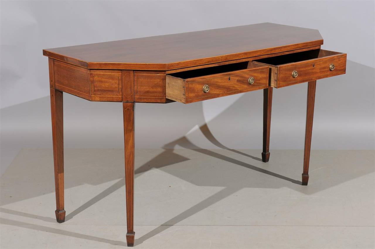 Great Britain (UK) 19th Century English Mahogany Server with Two Drawers