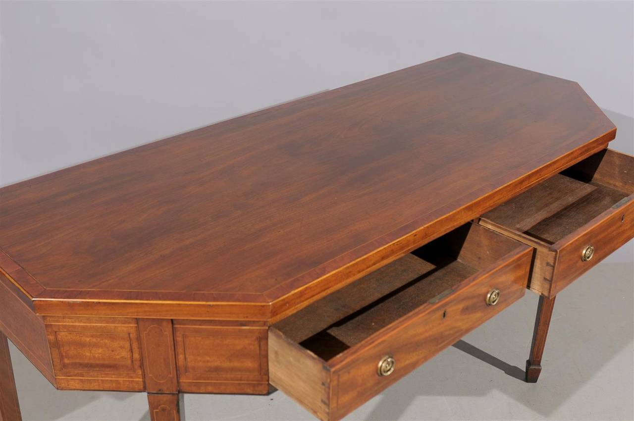 19th Century English Mahogany Server with Two Drawers In Excellent Condition In Atlanta, GA
