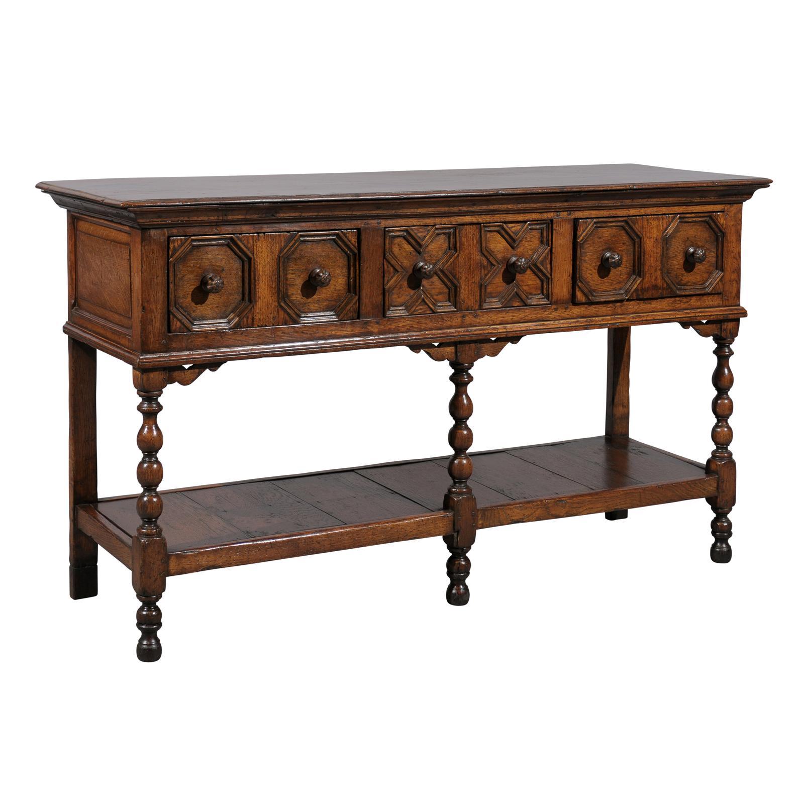 19th Century English Oak Dresser Base / Server