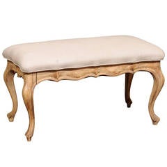 Antique Painted Rococo Style Painted Bench