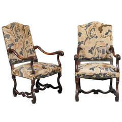 Pair of 18th Century French Walnut Fauteuils