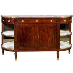 19th Century French Mahogany Buffet with Marble Top