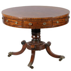 English Mahogany Drum Table