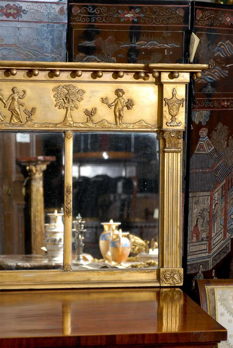 Neoclassical Style Gilt Overmantel Mirror, Late 19th Century 1