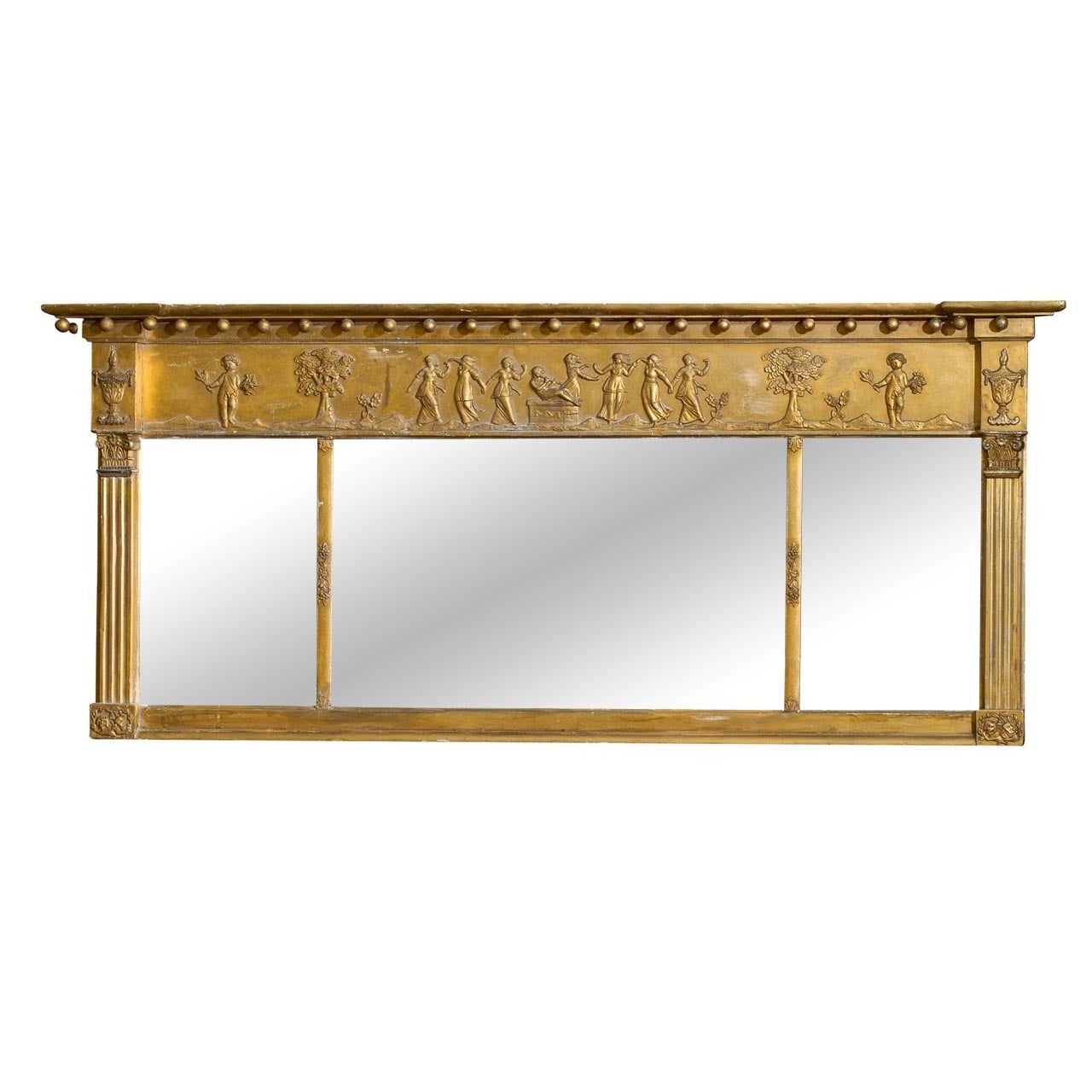 Neoclassical Style Gilt Overmantel Mirror, Late 19th Century