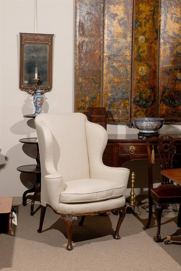 queen anne wing chair