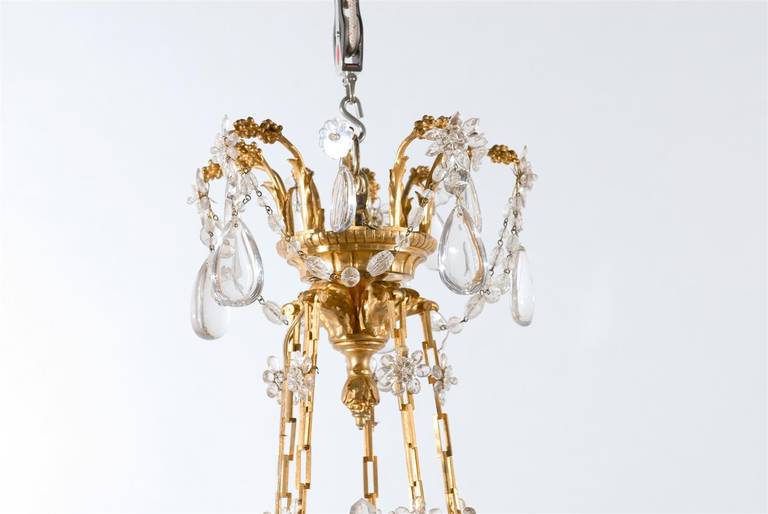 19th Century French Bronze Dore and Crystal Chandelier 4