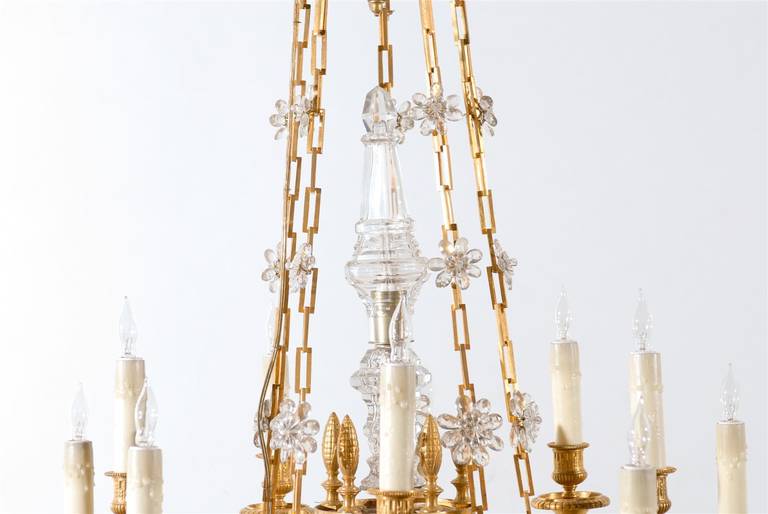 19th Century French Bronze Dore and Crystal Chandelier 3