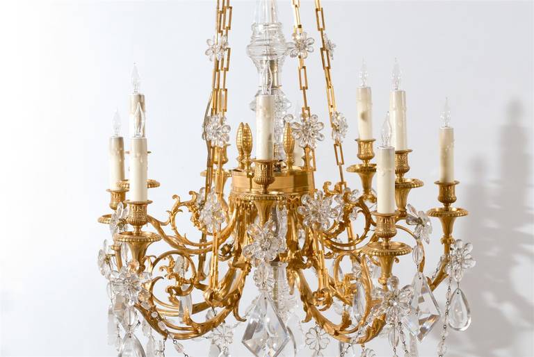 19th Century French Bronze Dore and Crystal Chandelier 6