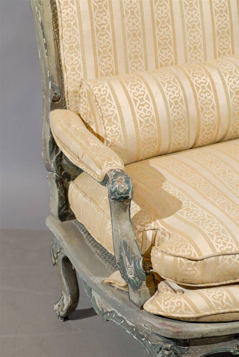 Large 19th Century French Fauteuil in Painted Finish 6