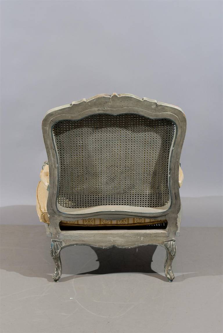 Large 19th Century French Fauteuil in Painted Finish 2