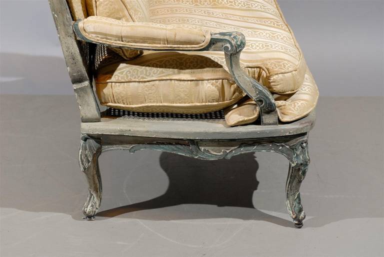 Large 19th Century French Fauteuil in Painted Finish 1