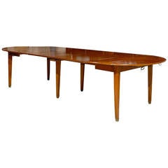 19th Century French Louis XVI Style Fruitwood Extending Dining Table