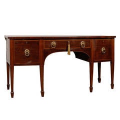 19th Century English Mahogany Sideboard with Crossbanding and Spade Feet