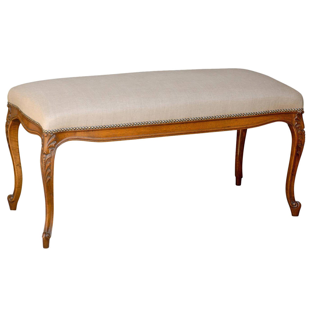 French Cabriole Leg Bench at 1stDibs