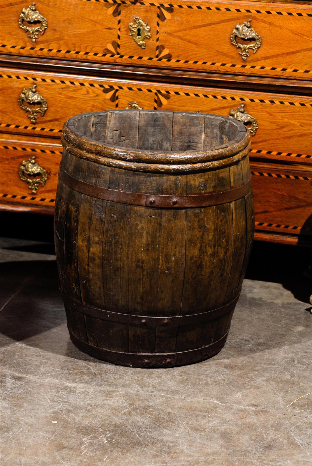 Two French Wooden Champagne Grape Barrels from the Late 19th Century 6