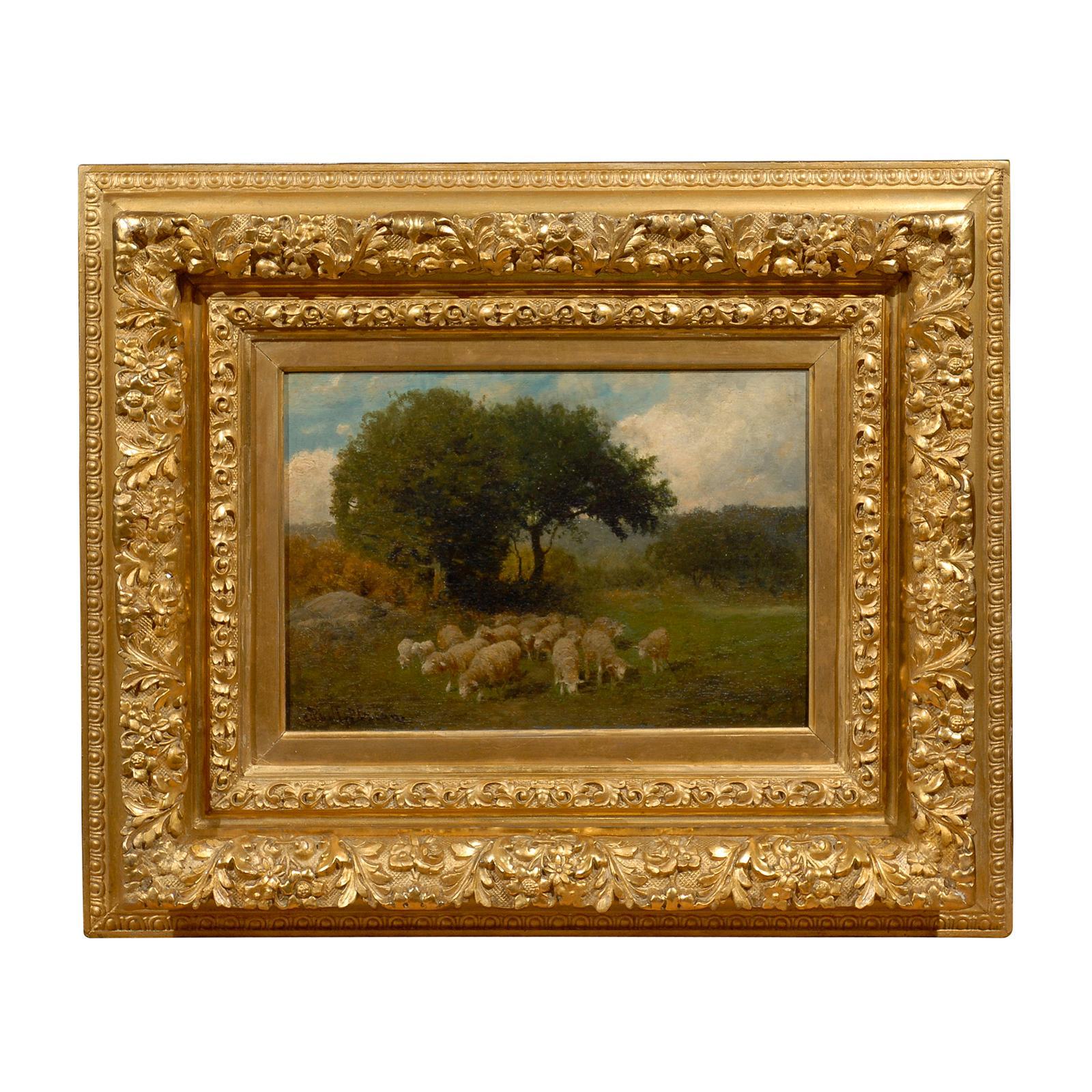 Antique Sheep Oil Painting Signed by Charles Phelan