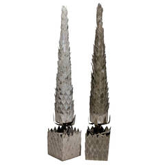 Vintage Pair of French Zinc Trees