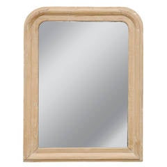 French Louis-Philippe Style Stripped Pine Mirror from the Late 19th Century