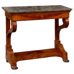 French Marble-Top Console Table