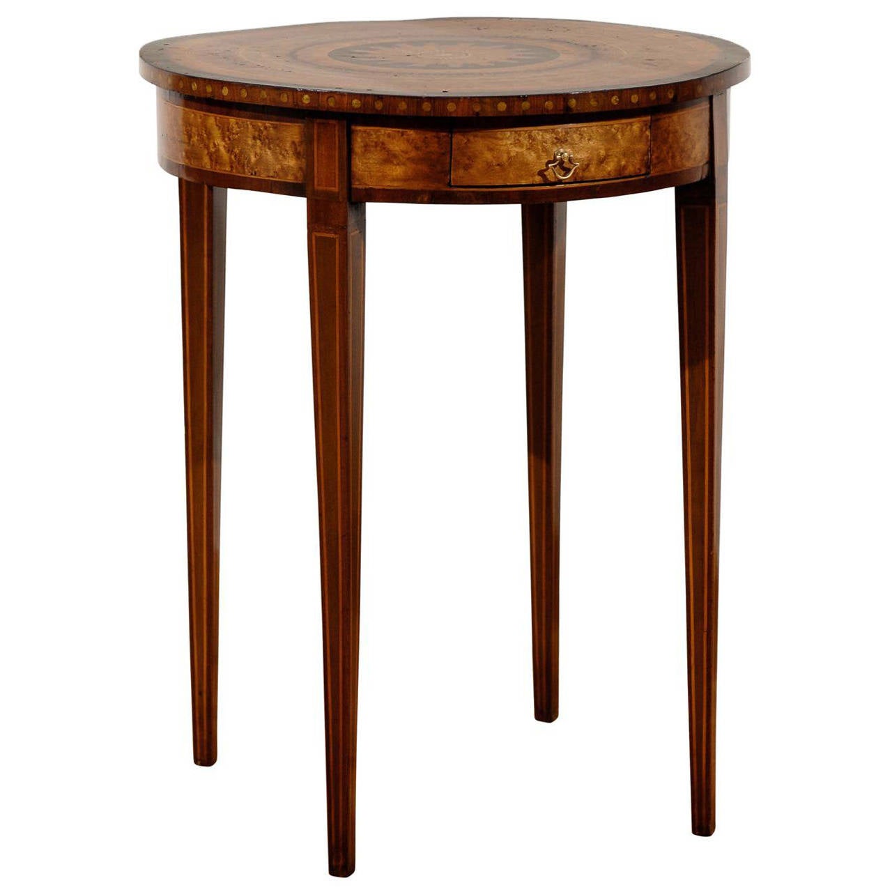 Italian Inlay Round Table at 1stDibs