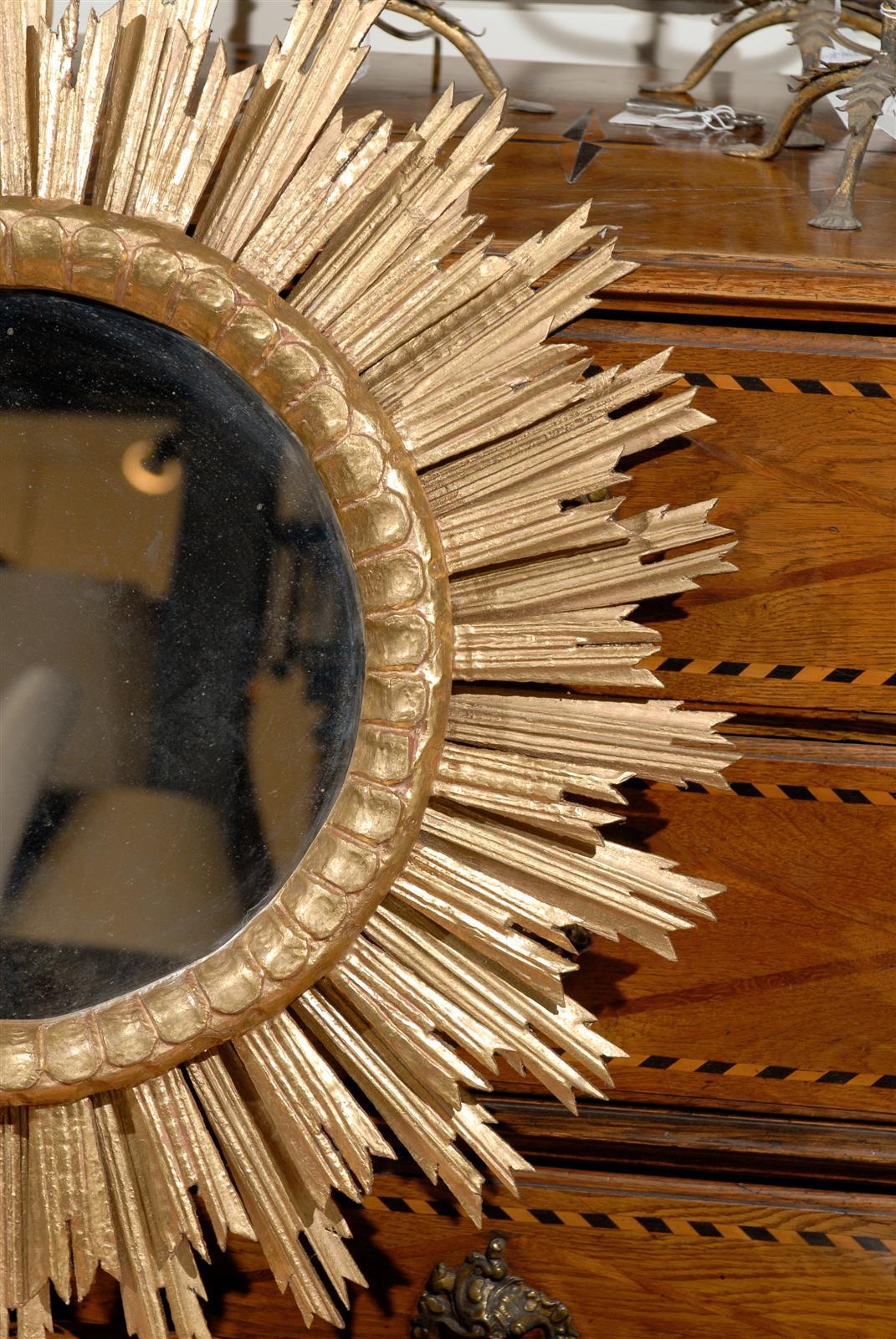 20th Century French Sunburst Mirror
