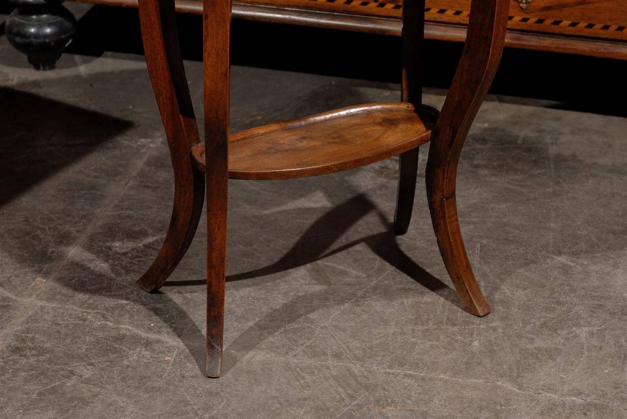 19th Century Oval Walnut Italian Table