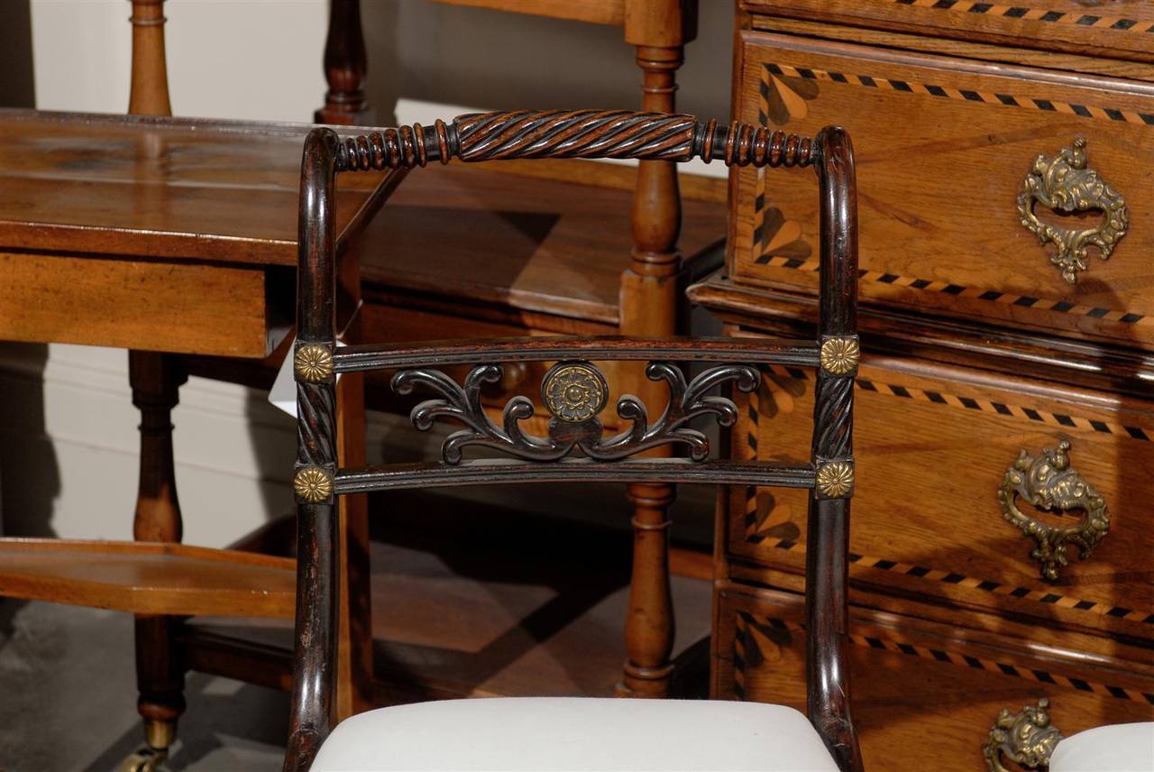 19th Century Pair of English Regency Side Chairs