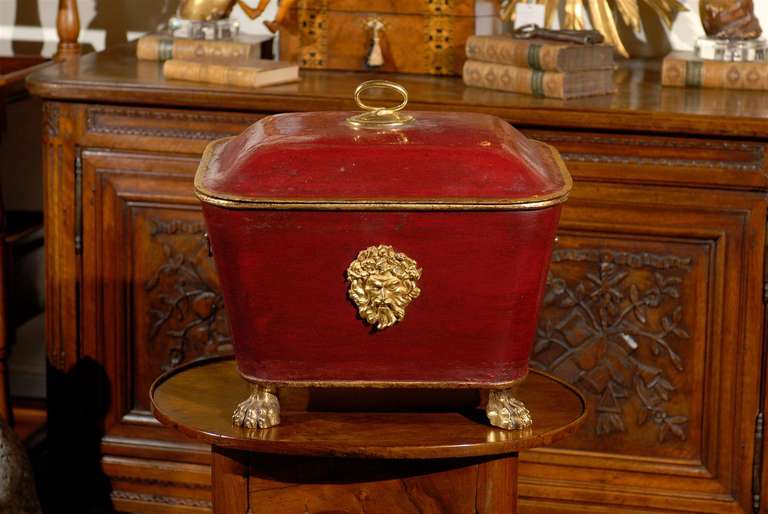 Italian Coal Hod or Covered Bin