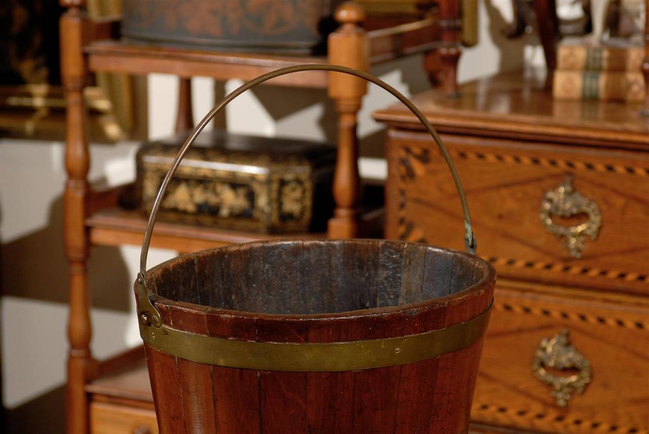 19th Century Oval Wooden Bucket