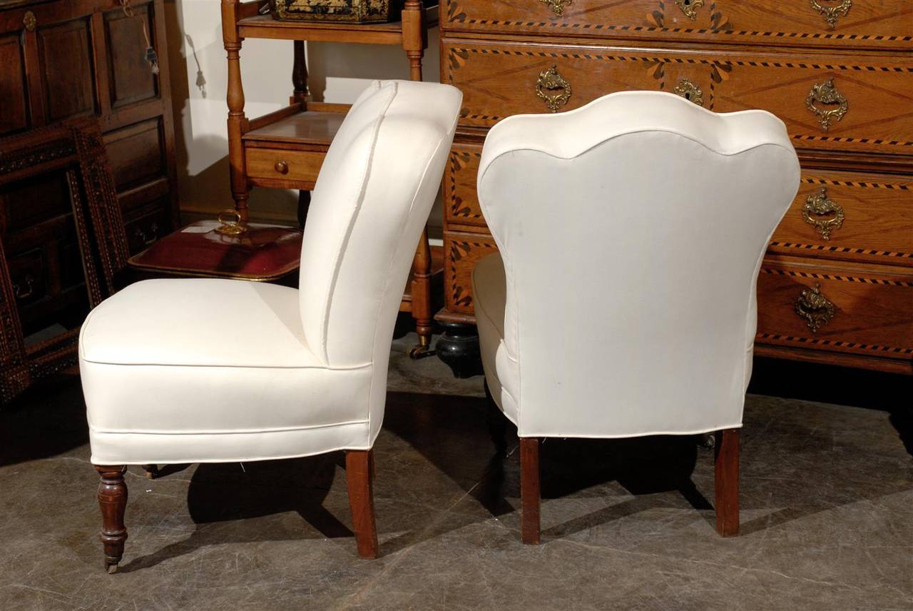 Pair of English Slipper Chairs 2