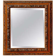 English 1880s Rectangular Mirror with Bevelled Glass and Foliage Adorned Frame 10
