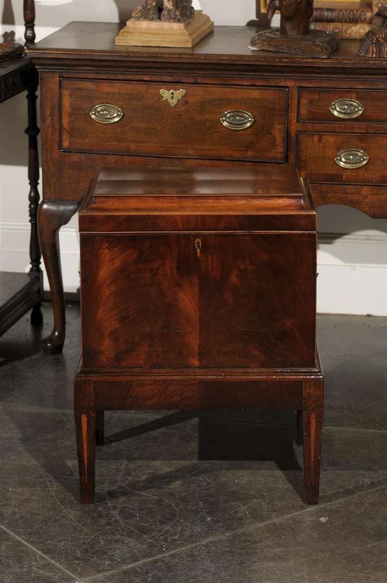 1820s English George III Mahogany Cellarette-on-Stand with Flat Top 4