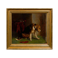 Dog Painting in Gilt Frame 12
