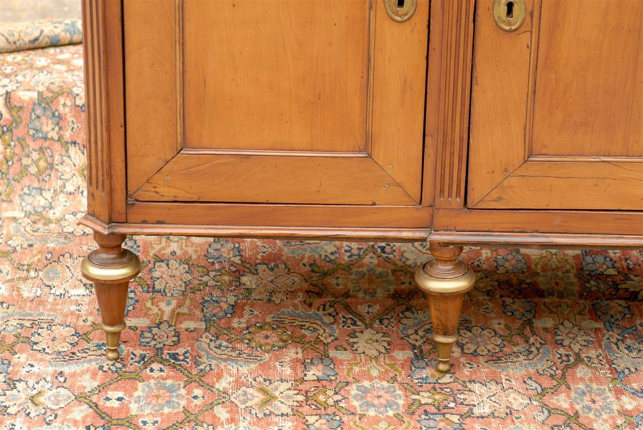 French Mid-19th Century Walnut Buffet with Marble Top, Three Drawers and Doors 5