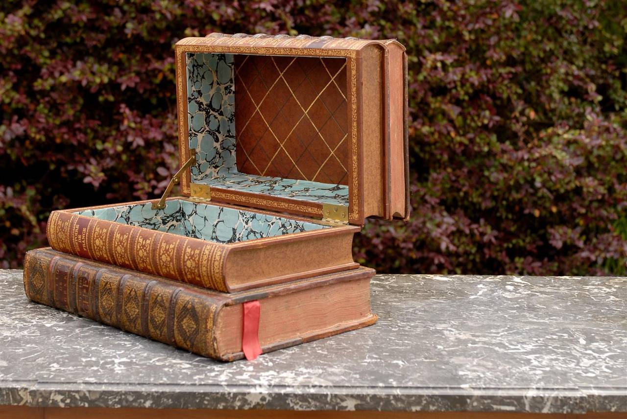 20th Century Leather Faux Book Box