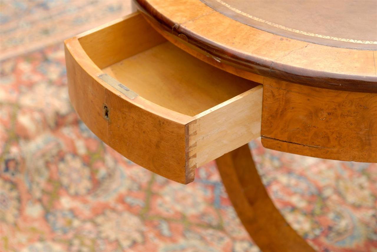 Wood Oval Biedermeier Austrian Birch Desk from the Early 19th Century