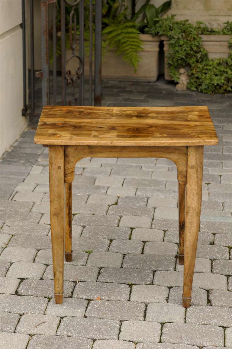 Wood French Provincial 19th Century Petite Rustic Olivewood Side Table