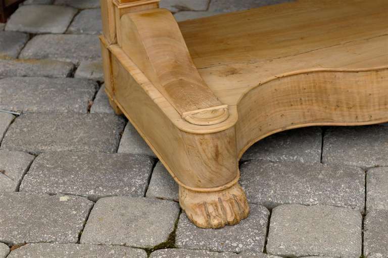 French Charles X Carved Walnut and Grey Marble-Top Console Table, circa 1830 6