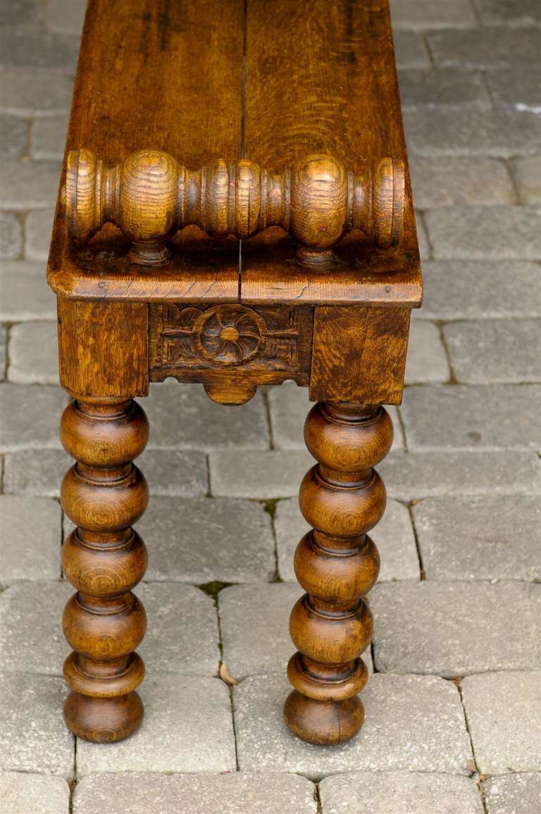 19th Century English Bobbin Leg Bench
