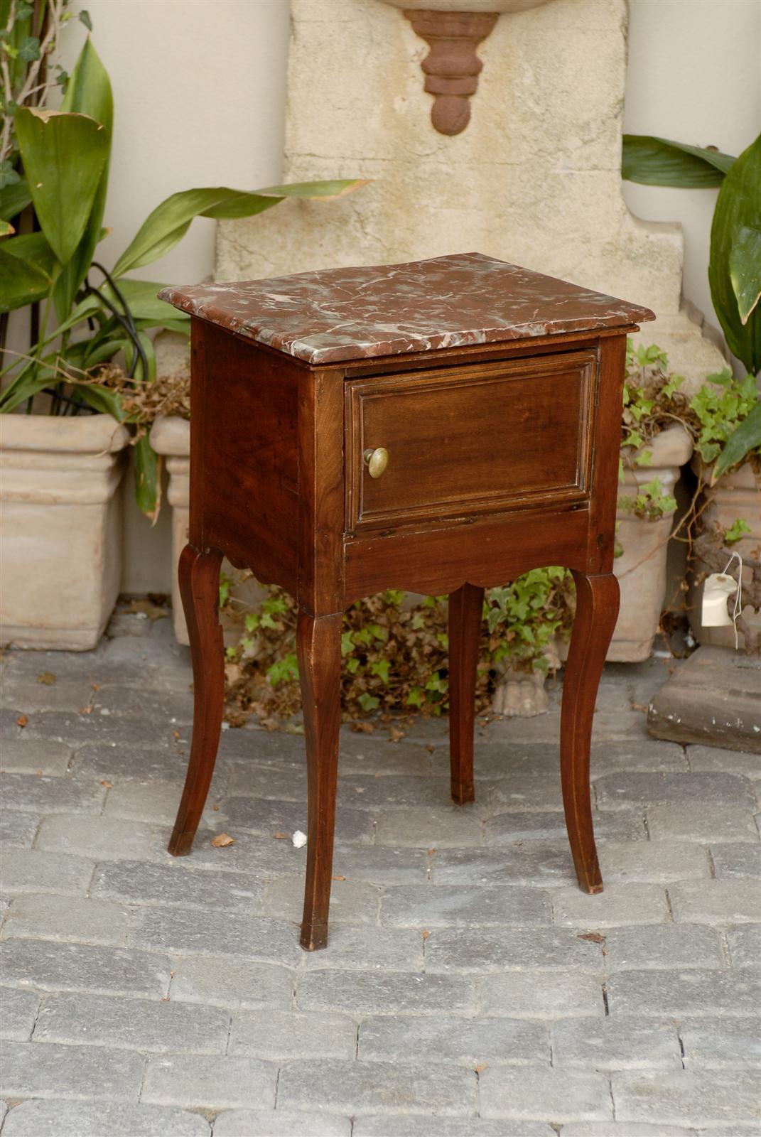 French Serpentine Front Marble Top Petite Commode from the Late 19th Century 5