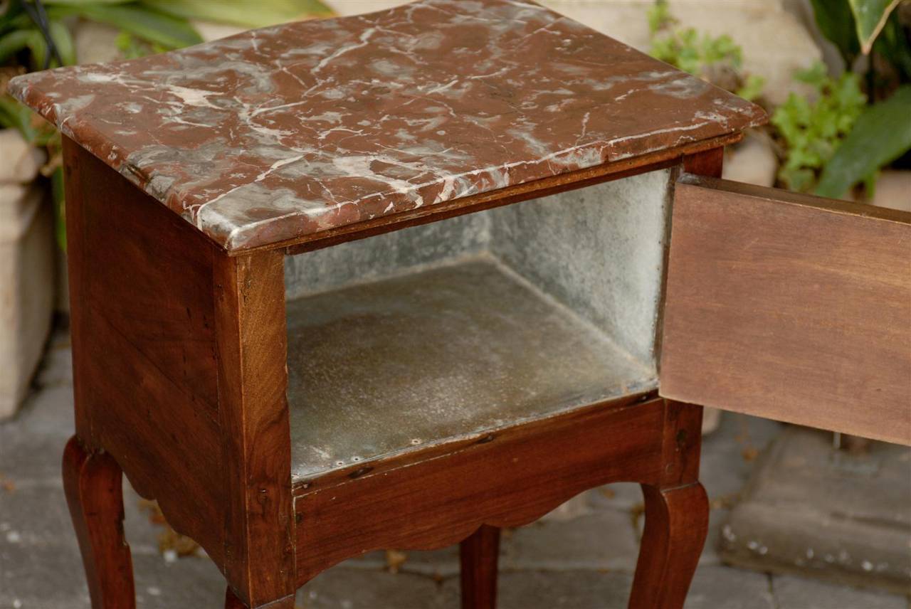 French Serpentine Front Marble Top Petite Commode from the Late 19th Century 1
