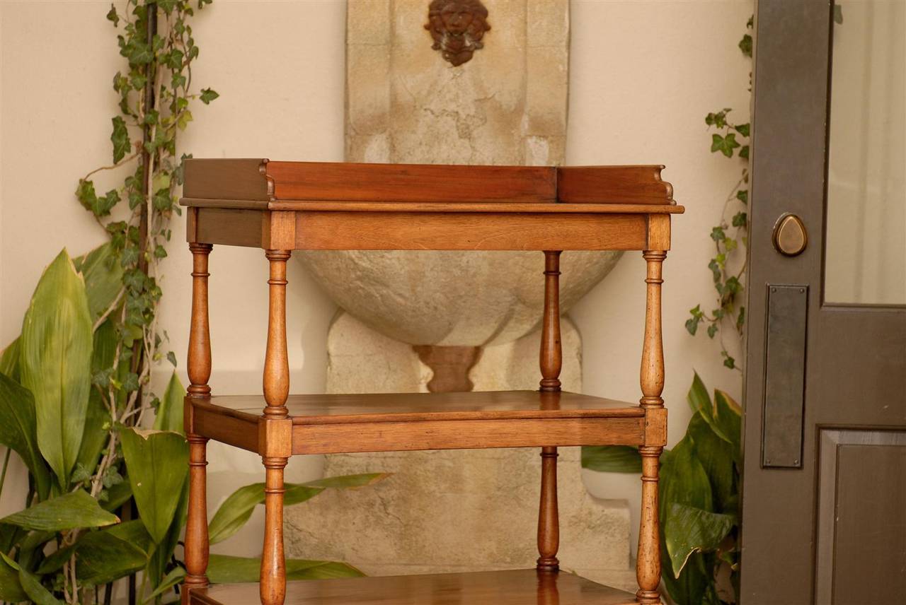 English 1870s Trolley with Four Shelves, Column Supports and Single Drawer 1