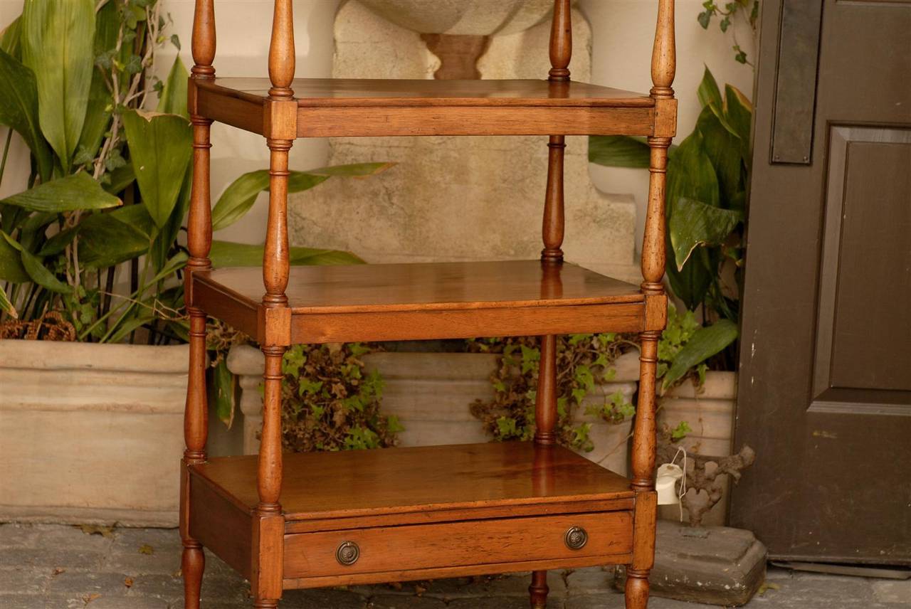 English 1870s Trolley with Four Shelves, Column Supports and Single Drawer 3