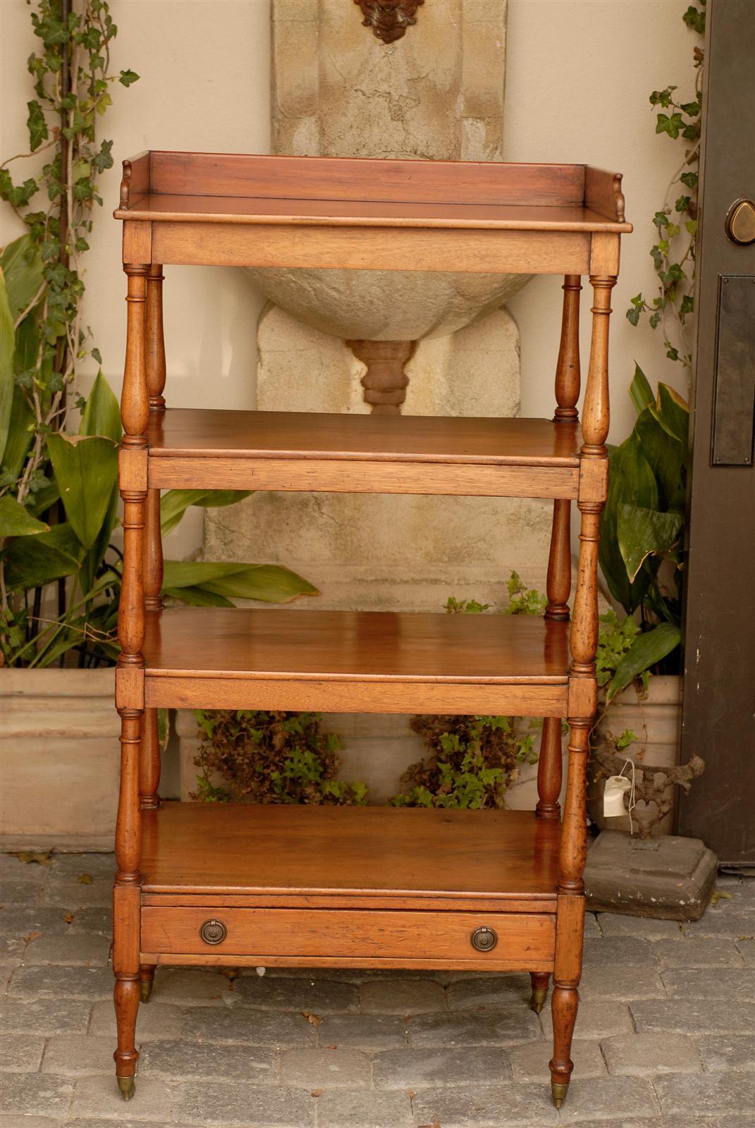 English 1870s Trolley with Four Shelves, Column Supports and Single Drawer 5