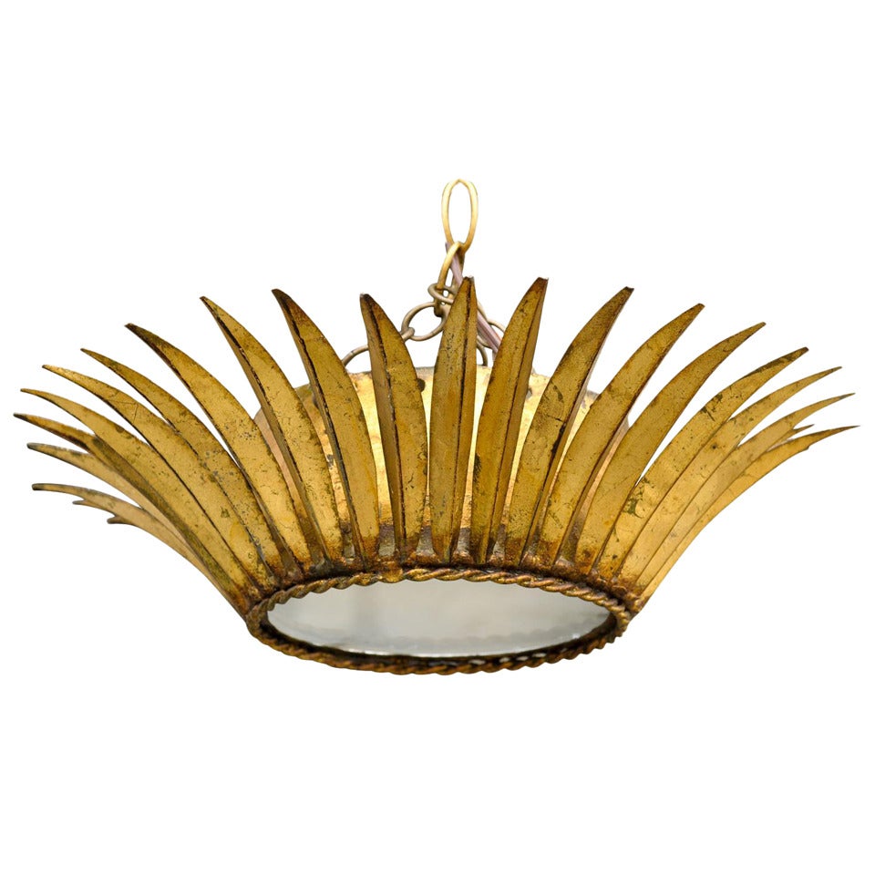 Spanish Gilt Metal Light Fixture at 1stDibs