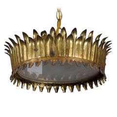 Gilt Metal Spanish Light Fixture