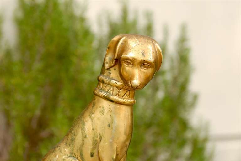 Pair of French Brass Dog Andirons from the Mid-20th Century 4