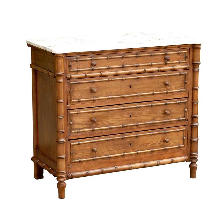 Faux Bamboo Chest In Excellent Condition In Atlanta, GA